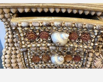 urved chest of drawers made from seashells France circa 1990