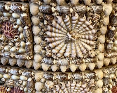 urved chest of drawers made from seashells France circa 1990