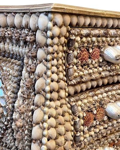 urved chest of drawers made from seashells France circa 1990