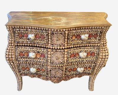 urved chest of drawers made from seashells France circa 1990