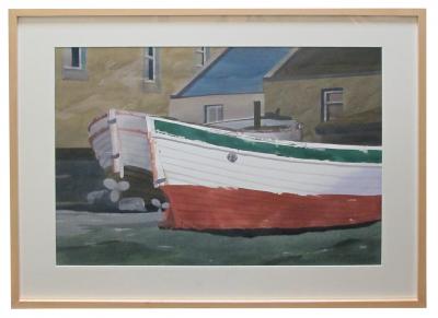 watercolor on paper Bair Thorai Ireland by Michael Dunlavey signed and framed