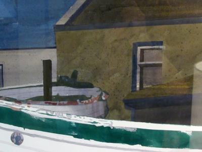 watercolor on paper Bair Thorai Ireland by Michael Dunlavey signed and framed