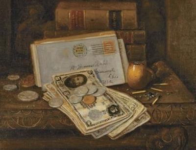 Charles Alfred Meurer Still Life with Money Pipe and Letters 1914