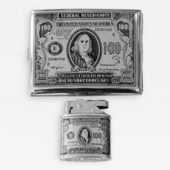  100 Bill Cigarette Case and Matching Cigarette Lighter - 189234