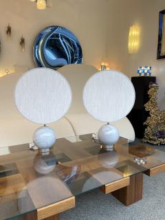  3 Luci Pair of Modular Marble Ball Lamps by 3 Luci Italy 1970s - 2301591
