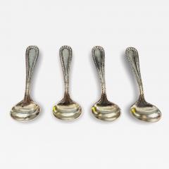  4 Sterling Silver Beaded Edge Mini Souvenir Salt Spoons 3 05g each - 4464099