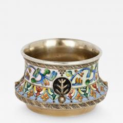  6th Artel Cloisonn enamelled silver Russian Salt by 6th Artel - 3636095