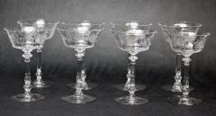  A H Heisey Glass Company Art Deco Crystal Champagne Tall Sherbet Orchid by HEISEY Set of 8 United States - 2053728