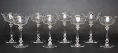  A H Heisey Glass Company Art Deco Crystal Champagne Tall Sherbet Orchid by HEISEY Set of 8 United States - 2053735