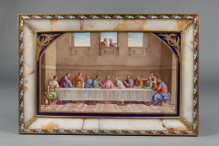  A Maglin A LARGE FRENCH SEVRES STYLE PAINTED PLAQUE TITLED THE LAST SUPPER - 3565859