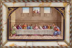  A Maglin A LARGE FRENCH SEVRES STYLE PAINTED PLAQUE TITLED THE LAST SUPPER - 3570262