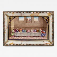  A Maglin A LARGE FRENCH SEVRES STYLE PAINTED PLAQUE TITLED THE LAST SUPPER - 3570263