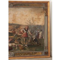  A Minguez Large Framed Painting La Merienda by A Minguez - 3314147