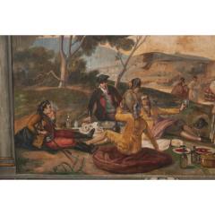  A Minguez Large Framed Painting La Merienda by A Minguez - 3314238
