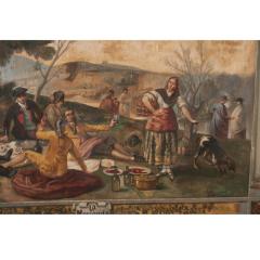  A Minguez Large Framed Painting La Merienda by A Minguez - 3314251