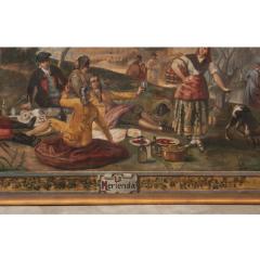  A Minguez Large Framed Painting La Merienda by A Minguez - 3314266