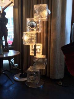  A V Mazzega 1960s Murano Ice Glass Floor Lamp - 2381357