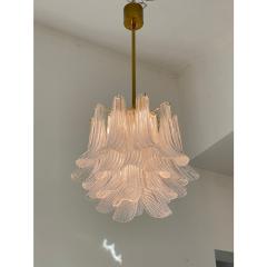  A V Mazzega Contemporary Murano Style Glass Sella Chandelier With Gold 24k Metal Frame - 4460705