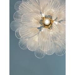  A V Mazzega Contemporary Murano Style Glass Sella Chandelier With Gold 24k Metal Frame - 4460708