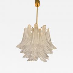  A V Mazzega Contemporary Murano Style Glass Sella Chandelier With Gold 24k Metal Frame - 4460879
