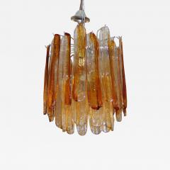  A V Mazzega Italian Mid Century Modern Amber Murano Venetian Glass Chandelier by Mazzega - 1821668