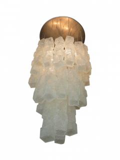  A V Mazzega Italian Modern Hand Blown Glass Ice Cube Chandelier Mazzega - 4162344