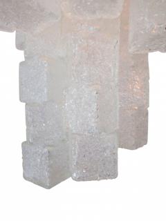  A V Mazzega Italian Modern Hand Blown Glass Ice Cube Chandelier Mazzega - 4162346
