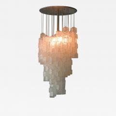  A V Mazzega Italian Modern Hand Blown Glass Ice Cube Chandelier Mazzega - 4167657