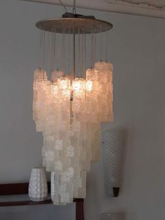 A V Mazzega Italian Modern Hand Blown Glass Ice Cube Chandelier Mazzega - 4702910