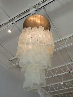  A V Mazzega Italian Modern Hand Blown Glass Ice Cube Chandelier Mazzega - 4702911