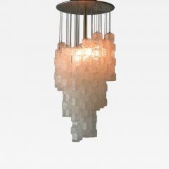  A V Mazzega Italian Modern Hand Blown Glass Ice Cube Chandelier Mazzega - 4710338