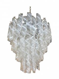  A V Mazzega Italian Modern Hand Blown Glass and Polished Nickel Chandelier Mazzega - 4162264