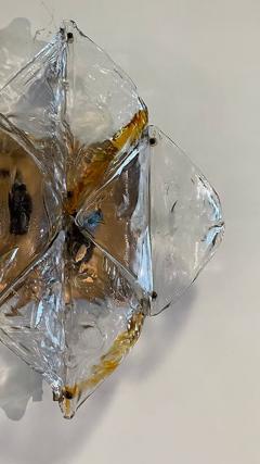  A V Mazzega Italian Modern Handblown Glass and Brass Wall Light Mazzega - 4641679