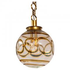  A V Mazzega Large Vintage Italian Brass Globe Pendant Ceiling Fixture - 4096343