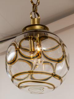  A V Mazzega Large Vintage Italian Brass Globe Pendant Ceiling Fixture - 4096351