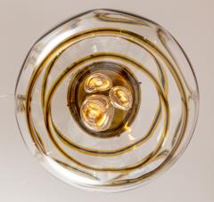  A V Mazzega Large Vintage Italian Brass Globe Pendant Ceiling Fixture - 4096377