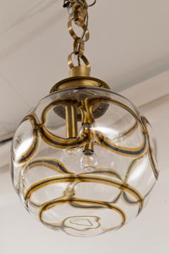  A V Mazzega Large Vintage Italian Brass Globe Pendant Ceiling Fixture - 4096414