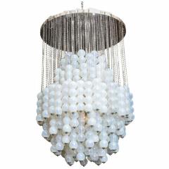  A V Mazzega Monumental Italian Modern Polished Chrome and Glass Chandelier Mazzega - 4162269