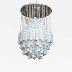  A V Mazzega Monumental Italian Modern Polished Chrome and Glass Chandelier Mazzega - 4167637