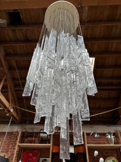  A V Mazzega Oversize Vintage Clear Murano Glass Elements Chandelier from 1970s By Mazzega - 2975508