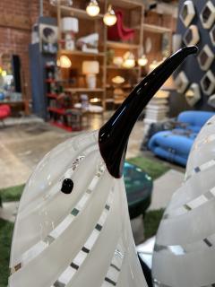  A V Mazzega Pair of 2 Penguins Murano Glass Table Lamp by MAZZEGA Italy 1980s - 1531383