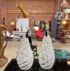  A V Mazzega Pair of 2 Penguins Murano Glass Table Lamp by MAZZEGA Italy 1980s - 1531386