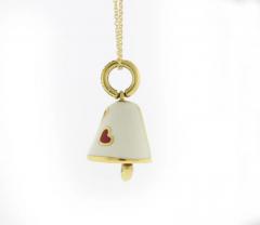  AARON BASHA AARON BASHA ENAMEL AND DIAMOND BELL CHARM PENDANT NECKLACE - 2957593