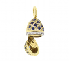 AARON BASHA Aaron Basha Sapphire and Diamond Egg Charm Pendant - 3862733