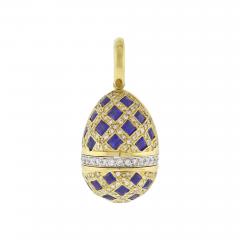  AARON BASHA Aaron Basha Sapphire and Diamond Egg Charm Pendant - 3864557