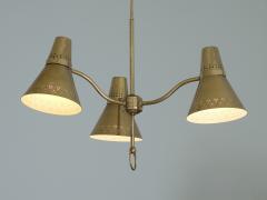  AB E Hansson Co AB E Hansson Height Adjustable Three Arm Pendant Light in Brass Sweden 1950s - 3286710