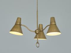  AB E Hansson Co AB E Hansson Height Adjustable Three Arm Pendant Light in Brass Sweden 1950s - 3286714