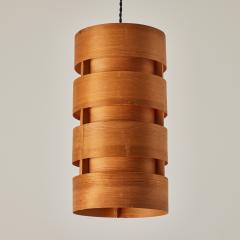  AB Ellysett Large 1960s Hans Agne Jakobsson Cylindrical Bentwood Pendant for AB Ellysett - 2942385