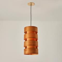  AB Ellysett Large 1960s Hans Agne Jakobsson Cylindrical Bentwood Pendant for AB Ellysett - 2942412