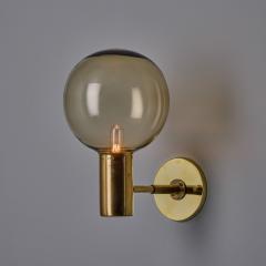  AB Markaryd 1960s Hans Agne Jakobsson V149 Glass Brass Wall Lamp for Markaryd - 4282877